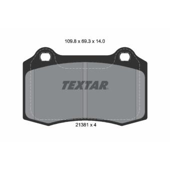 Jeu de 4 plaquettes de frein avant TEXTAR OEM 1329156