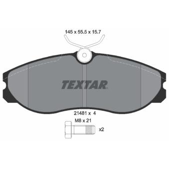 Jeu de 4 plaquettes de frein avant TEXTAR OEM 1954460