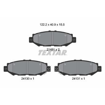 Jeu de 4 plaquettes de frein arrière TEXTAR OEM 0449214161
