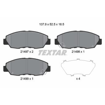 Jeu de 4 plaquettes de frein avant TEXTAR OEM 45022SNAA52