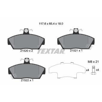 Jeu de 4 plaquettes de frein avant TEXTAR OEM GBP90328AF