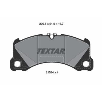 Jeu de 4 plaquettes de frein avant TEXTAR OEM 9Y0698151S