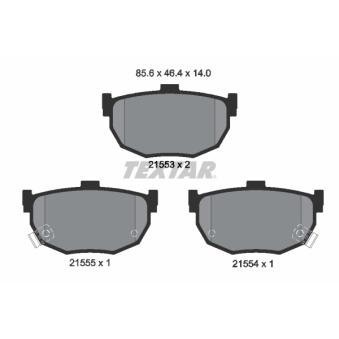 Jeu de 4 plaquettes de frein arrière TEXTAR OEM 5830228A01