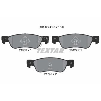 Jeu de 4 plaquettes de frein arrière TEXTAR OEM 4317859