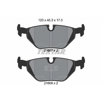 Jeu de 4 plaquettes de frein arrière TEXTAR OEM 34211165233 Jeu de 4 plaquettes de frein arrière TEXTAR OEM 34211165233