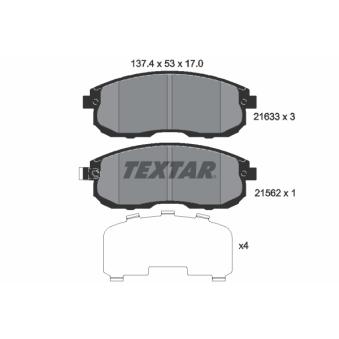 Jeu de 4 plaquettes de frein avant TEXTAR OEM DA06M2Y991