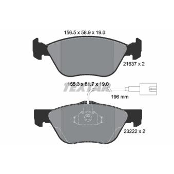 Jeu de 4 plaquettes de frein avant TEXTAR OEM 9948092