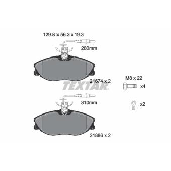 Jeu de 4 plaquettes de frein avant TEXTAR OEM 425144