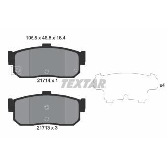 Jeu de 4 plaquettes de frein arrière TEXTAR OEM 4406031U92