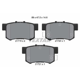 Jeu de 4 plaquettes de frein arrière TEXTAR OEM GBP90339AF