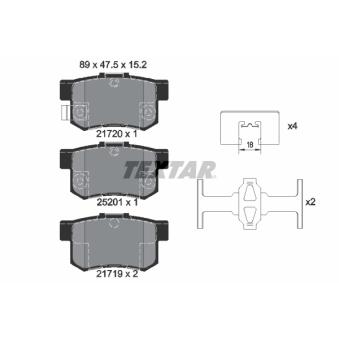 Jeu de 4 plaquettes de frein arrière TEXTAR OEM 71768493