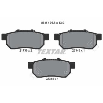 Jeu de 4 plaquettes de frein arrière TEXTAR OEM 43022SR3516 Jeu de 4 plaquettes de frein arrière TEXTAR OEM 43022SR3516