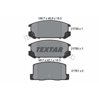 Jeu de 4 plaquettes de frein arrière TEXTAR OEM 0446617070