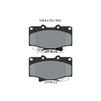 Jeu de 4 plaquettes de frein avant TEXTAR OEM 04465YZZAL
