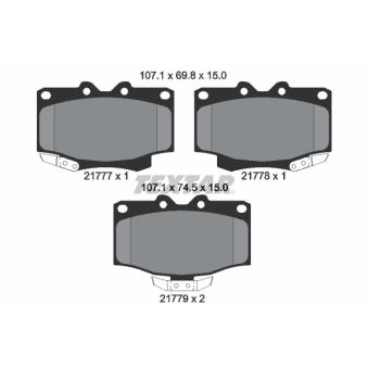 Jeu de 4 plaquettes de frein avant TEXTAR OEM 04465YZZAX