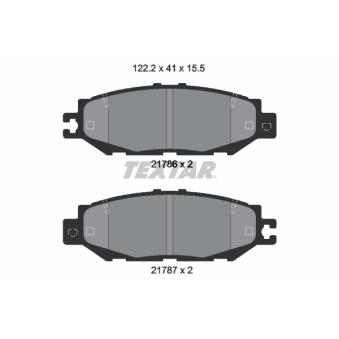 Jeu de 4 plaquettes de frein arrière TEXTAR OEM 04466YZZC2 Jeu de 4 plaquettes de frein arrière TEXTAR OEM 04466YZZC2