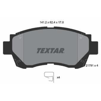 Jeu de 4 plaquettes de frein avant TEXTAR OEM 0449150020