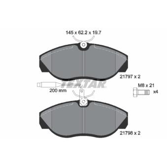 Jeu de 4 plaquettes de frein avant TEXTAR OEM 9945788