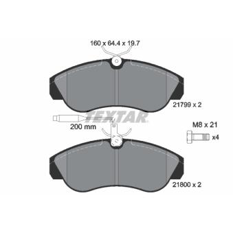 Jeu de 4 plaquettes de frein avant TEXTAR OEM 9945810