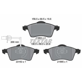 Jeu de 4 plaquettes de frein avant TEXTAR OEM 7D0698151F