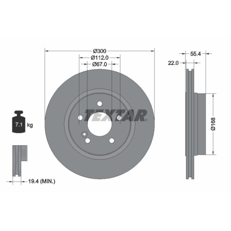 Kit de disques et plaquettes arrière TEXTAR 2189803-1372-00 - Visuel 2