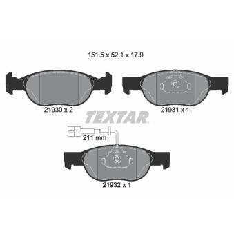 Jeu de 4 plaquettes de frein avant TEXTAR OEM 9947600