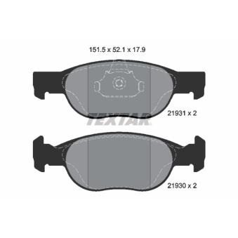 Jeu de 4 plaquettes de frein avant TEXTAR OEM 9948410
