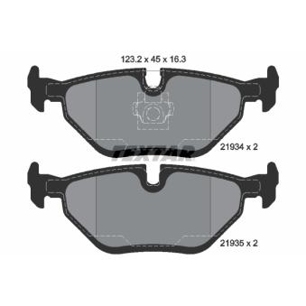 Jeu de 4 plaquettes de frein arrière TEXTAR OEM 93194192