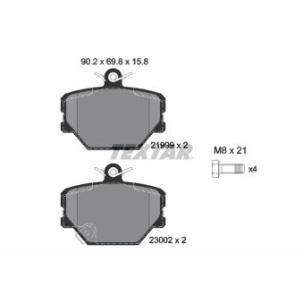 Jeu de 4 plaquettes de frein avant TEXTAR OEM A4514210010