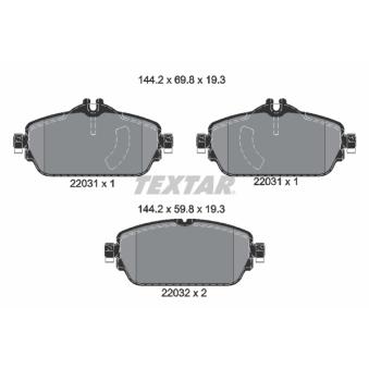 Jeu de 4 plaquettes de frein avant TEXTAR OEM A0084203720