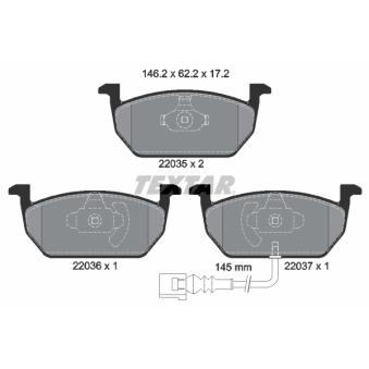 Jeu de 4 plaquettes de frein avant TEXTAR OEM 5Q0698151C