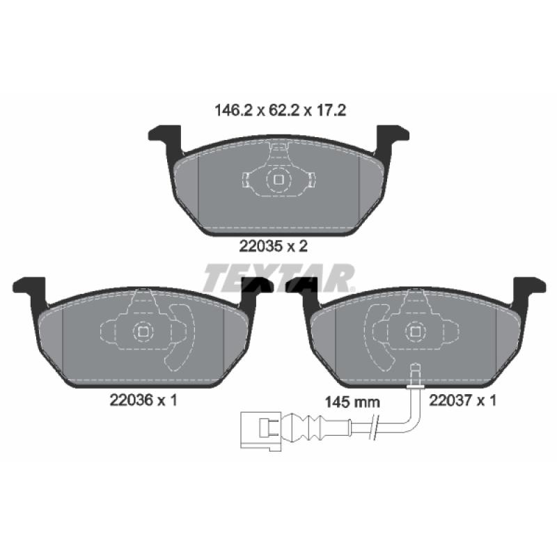 Kit de disques et plaquettes avant TEXTAR 2203501-2719-00 - Visuel 1