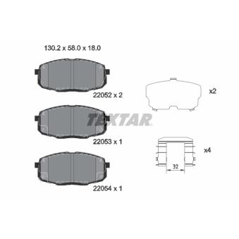 Jeu de 4 plaquettes de frein avant TEXTAR OEM 581011MA00