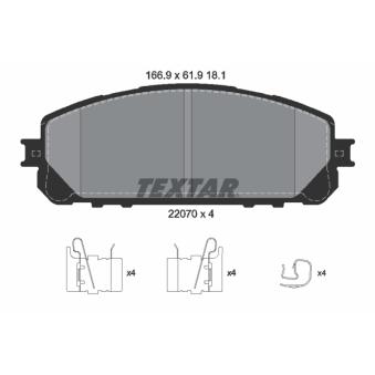 Jeu de 4 plaquettes de frein avant TEXTAR OEM 2AMV3327AA