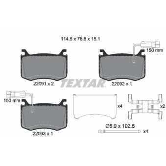 Jeu de 4 plaquettes de frein avant TEXTAR OEM 77368402