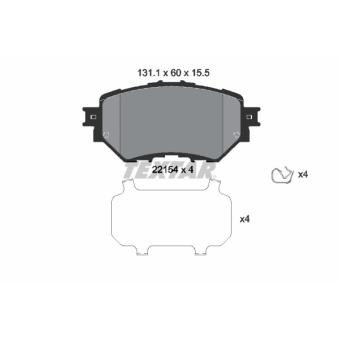 Jeu de 4 plaquettes de frein avant TEXTAR OEM BJY73328ZA