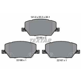 Jeu de 4 plaquettes de frein avant TEXTAR OEM 68379582AB