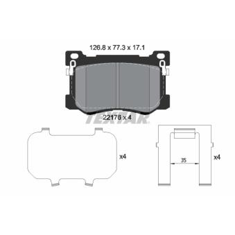 Jeu de 4 plaquettes de frein avant TEXTAR OEM 581012MA90