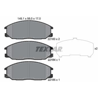 Jeu de 4 plaquettes de frein avant TEXTAR OEM 4813008BA0