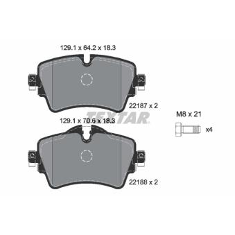 Jeu de 4 plaquettes de frein avant TEXTAR OEM 34106874034