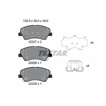 Jeu de 4 plaquettes de frein avant TEXTAR OEM 58101H8A55