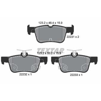 Jeu de 4 plaquettes de frein arrière TEXTAR OEM DG9Z2200H