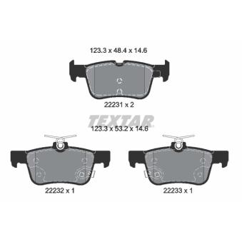 Jeu de 4 plaquettes de frein arrière TEXTAR OEM KTJ1GC2M007AC