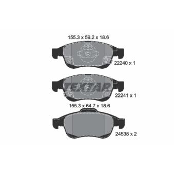 Jeu de 4 plaquettes de frein avant TEXTAR OEM 77368048