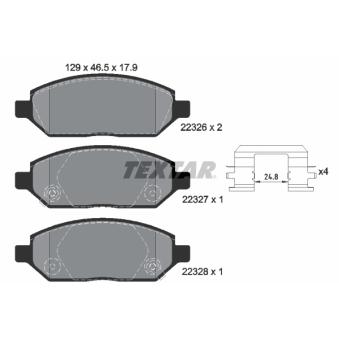 Jeu de 4 plaquettes de frein avant TEXTAR OEM 42439338