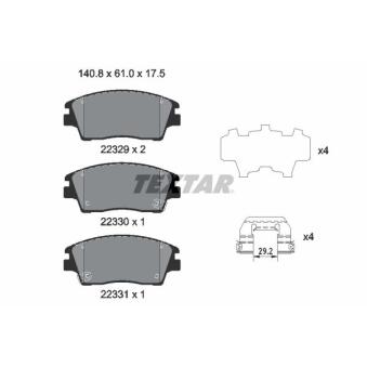 Jeu de 4 plaquettes de frein avant TEXTAR OEM 58101F2A50