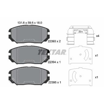 Jeu de 4 plaquettes de frein avant TEXTAR OEM S581012EA30