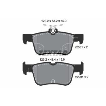 Jeu de 4 plaquettes de frein arrière TEXTAR OEM DG9C2M007AB
