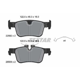 Jeu de 4 plaquettes de frein arrière TEXTAR OEM 32287431