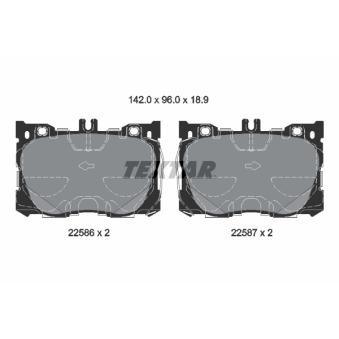 Jeu de 4 plaquettes de frein avant TEXTAR 2258601 pour CHEVROLET AVALANCHE E 450 EQ Boost 4-matic - 367cv